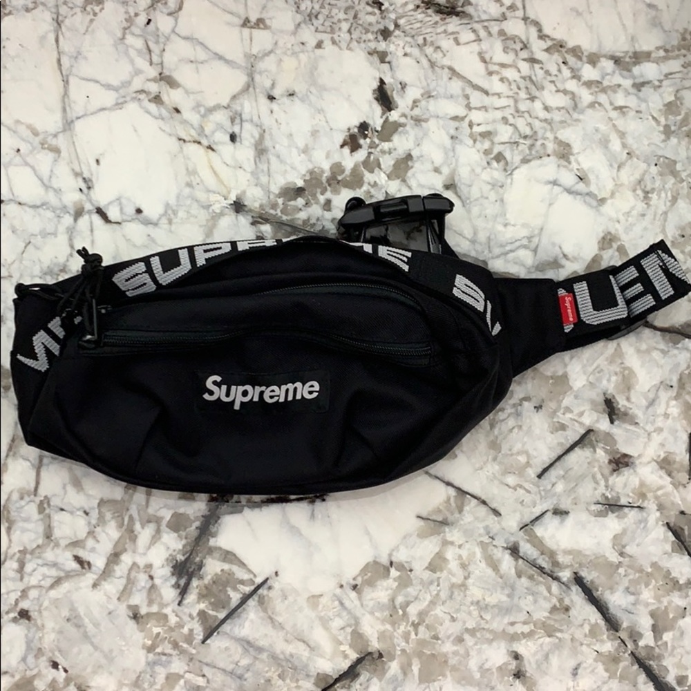Supreme waist-bag black double pouch